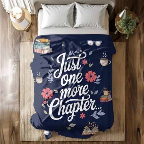 Just One More Chapter Reading Blanket - Throw with Floral and Coffee