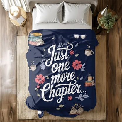 Just One More Chapter Reading Blanket - Throw with Floral and Coffee