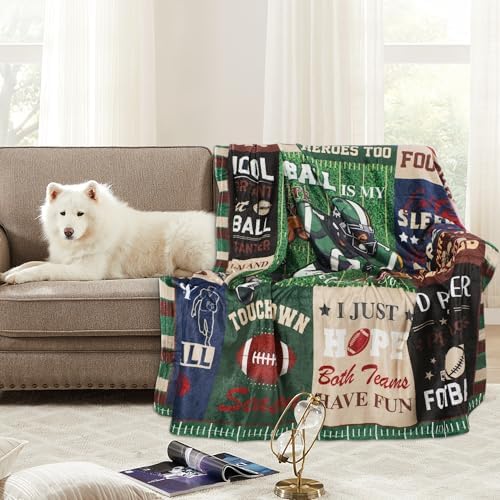 Large Football Throw Blanket for Adult Men Boys, Football Lovers