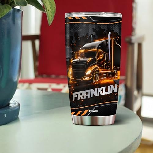 Personalized Tumbler Gifts for Truck Drivers Insulated 20oz Stainless