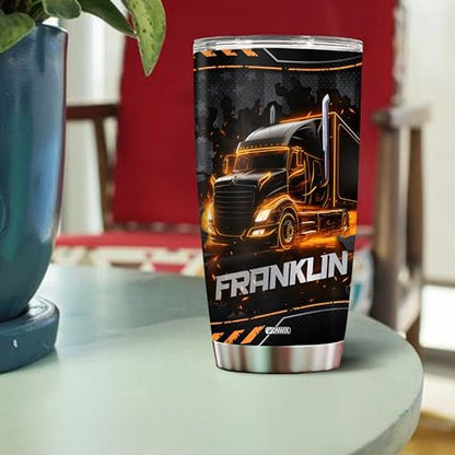 Personalized Tumbler Gifts for Truck Drivers Insulated 20oz Stainless