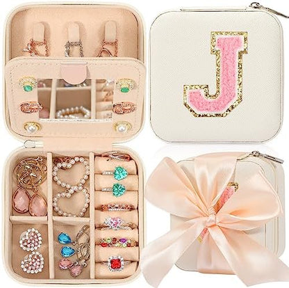 CHMI Travel Jewelry Case, White Travel Jewelry Box, Travel Jewelry