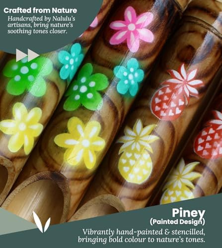 Nalulu Piney Bamboo Wind Chimes - Outdoor Wood Wooden Windchimes