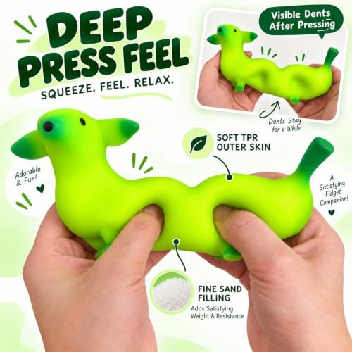 Banana Dog Squishy Toy, Sand Moldable Squeeze Fidget Toy