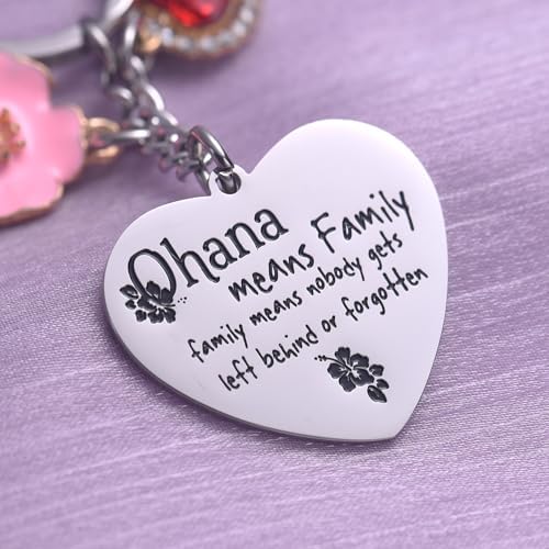 Cute Keychain Ohana Means Family Friendship Gifts For Daughter Teens