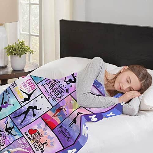 Mosslink Gymnastics Lovers Blanket Gymnast Gifts for Girls Kids Teens