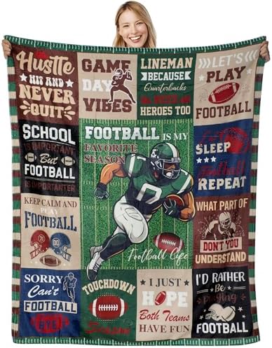 Large Football Throw Blanket for Adult Men Boys, Football Lovers
