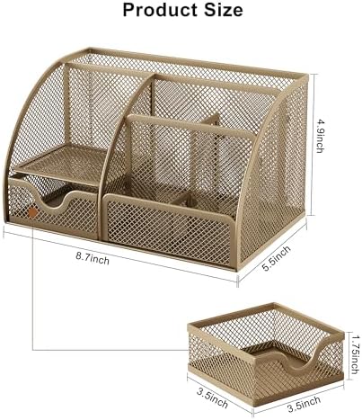 EasyPAG Mesh Desk Organizer with Drawer Multi-functional Pen Holder