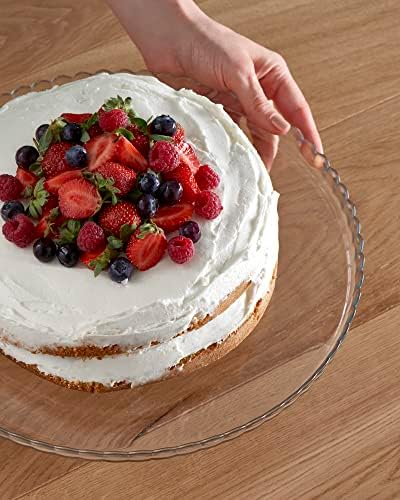 Pasabahce Premium Clear Glass Servicing Tray, Uniqe Desing Cake