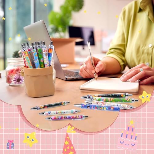 Cholemy 48 Pieces Happy Birthday Pens Bulk Happy Birthday Ballpoint