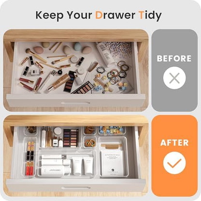 A-LuGei 【Military Grade】 Drawer Organizer for Vanity Bathroom Makeup