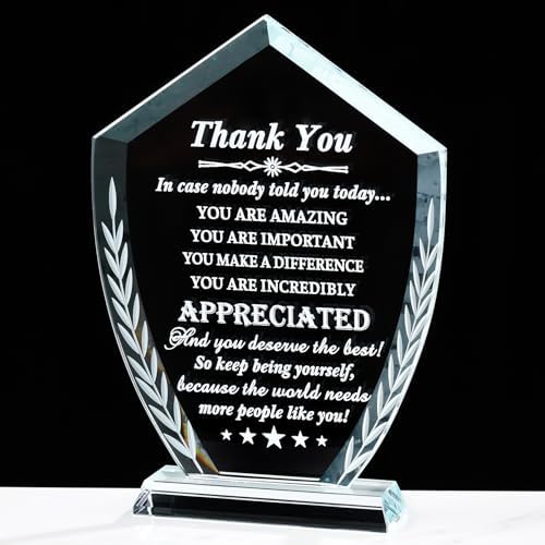 Movdyka Thank You Gift for Women Men, Engraved Crystal Appreciation