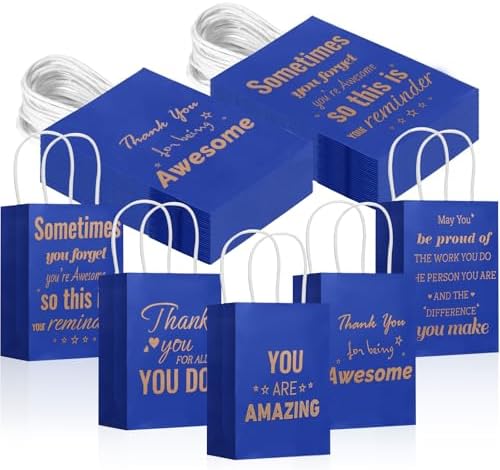 Addblu 50 Pack Employee Appreciation Thank You Gift Bags Bulk with