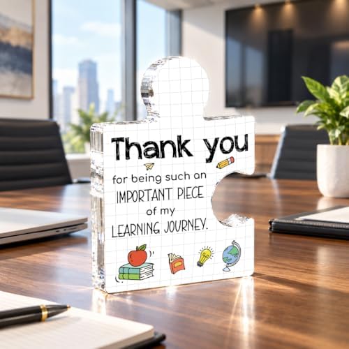 Teacher Appreciation Gifts, Thank You Acrylic Puzzle Plaque Desk