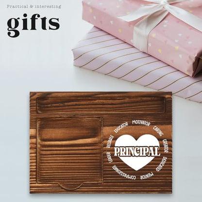 Principal Appreciation Gift Wooden Pencil Note Holder Desk Organizer