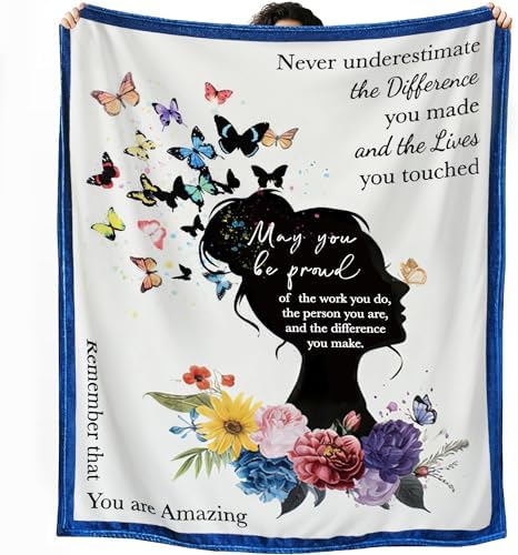 Gifts for Women, Inspirational Throw Blanket, Farewell Gifts for