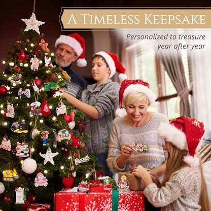 Personalized Couple Ornament 2026, White Fireplace with Stockings