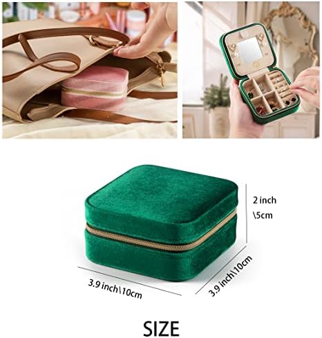 ZPROW Plush Velvet Travel Jewelry Case, Organizer, Box, Small Case for