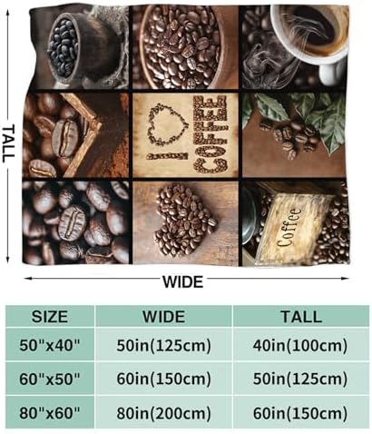 Coffee Blanket for Women Coffee Lover Gifts for Mens 50"x40"