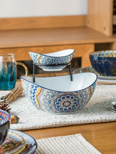YHOSSEUN Chip and Dip Serving Set, 2 Tierd Serving Bowl Set