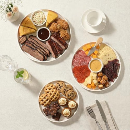 Dizada Round Serving Platters 3-Pack (12.8"/10.8"/8.8") - White