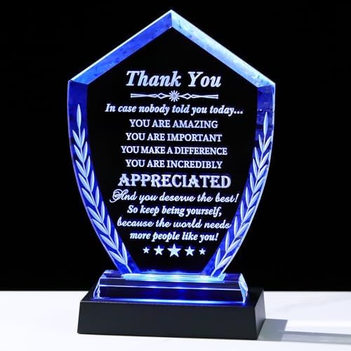 Movdyka Thank You Gift for Women Men, Engraved Crystal Appreciation