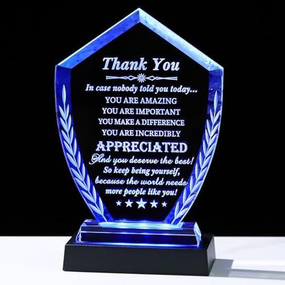 Movdyka Thank You Gift for Women Men, Engraved Crystal Appreciation