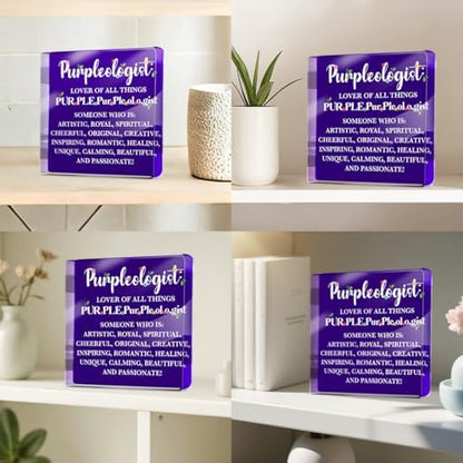 Purple Gifts for Women Bestie, Purple Office Desk Accessories Acrylic