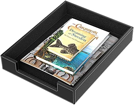 Leather Letter Tray, THIPOTEN Elegant Desk Organizer for Office