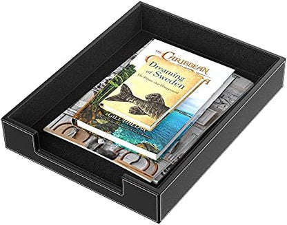 Leather Letter Tray, THIPOTEN Elegant Desk Organizer for Office