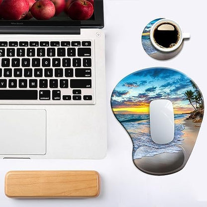 DOOKE Ergonomic Mouse Pad with Wrist Support and Coaster,Mouse Pads