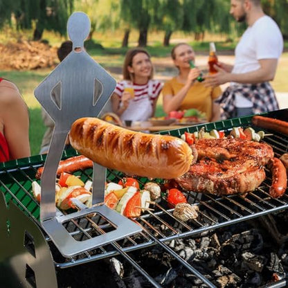 OYASUMI Funny BBQ Man Hot Dog Holders, 4 PCS Reusable Stainless Steel