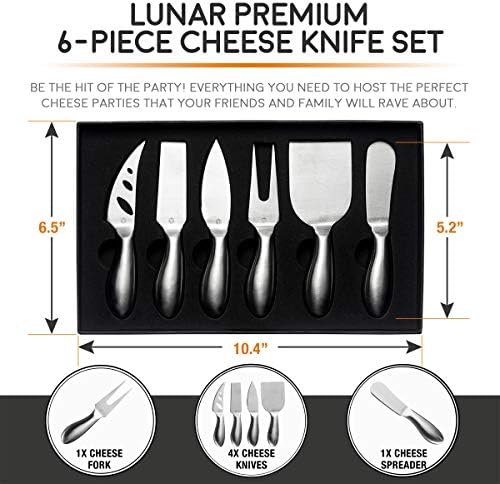 Lunar 6-Piece Premium Stainless Steel Cheese Knife Set