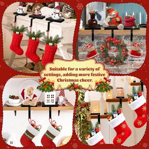 Christmas Stocking Holders for Mantles Set of 4 - Weighted Metal