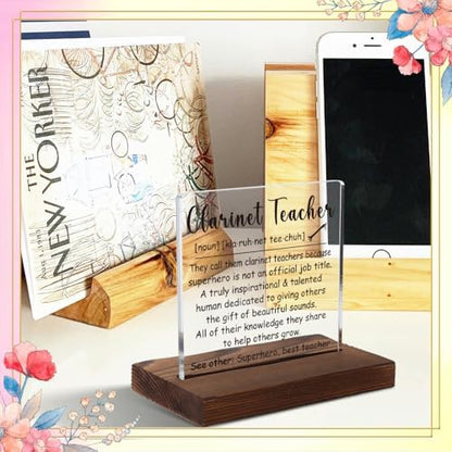 Clarinet Teacher Gift, Music Instructor Appreciation Plaque for