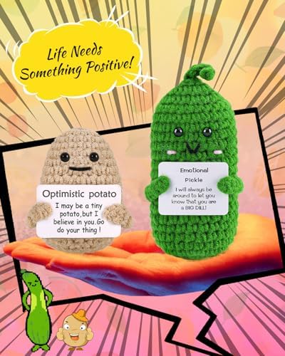 PinCute 2PCS Emotional Crochet Potato Pickle Birthday Gifts Her/Him