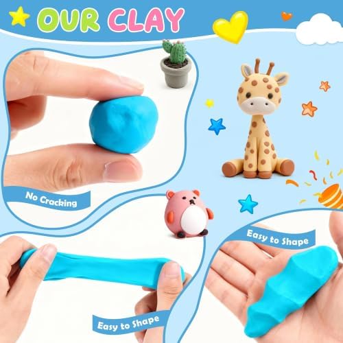 Artpar Polymer Clay Kit,102 Colors Modeling Clay for Kids,Oven Bake