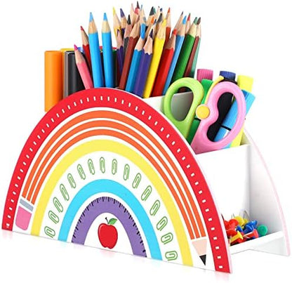 Faccito Wooden Rainbow Pencil Holder Rainbow Teacher Appreciation