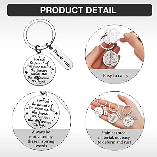 Yinkin 16 Pcs Thank You Keychain Employee Teacher Appreciation Gifts