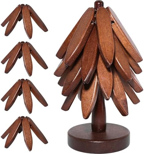Wooden Tree Coasters Set, Black Walnut Tree Trivet for Hot Dishes