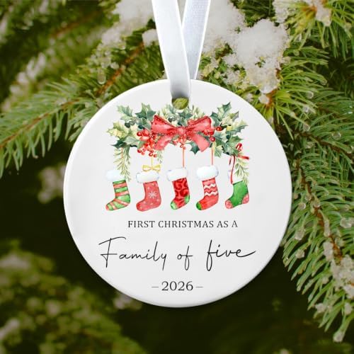 Christmas Ornaments Our First Christmas As A Family of Five Ornament