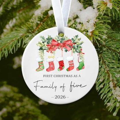Christmas Ornaments Our First Christmas As A Family of Five Ornament