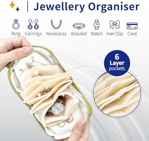 Small Travel Jewelry Case with Earring Box Mini Jewelry Case