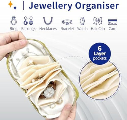Small Travel Jewelry Case with Earring Box Mini Jewelry Case