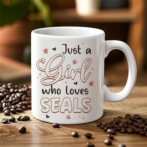 Hyturtle Personalized Cute Seal Mug - Custom Coffee Cup - Gift For
