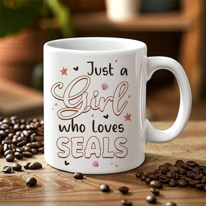 Hyturtle Personalized Cute Seal Mug - Custom Coffee Cup - Gift For