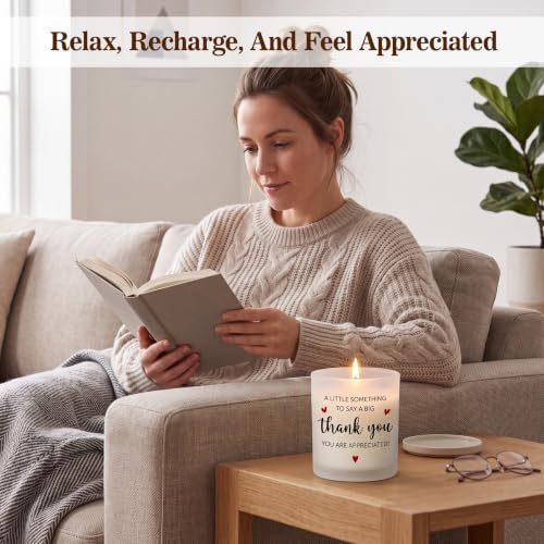 TEEZWONDER Christmas Thank You Gifts for Women, Scented Candle 10 oz