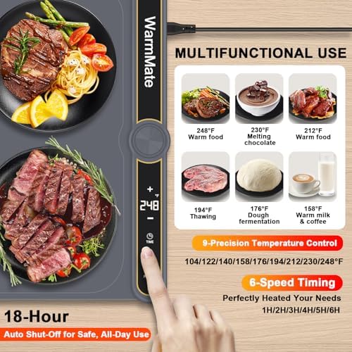 Warming Mat for Food, Upgrade Rapid Heating System, Roll-Up Design