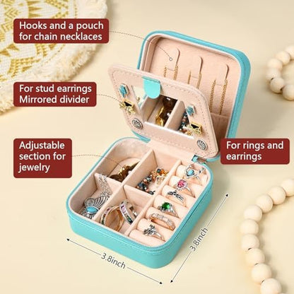 Western Jewelry Box Case Highland Cow Print Travel Jewelry Organizer
