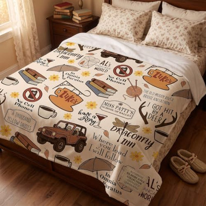 Gilmore Gift Girls Blanket Stars Hollow Flannel Throw Blanket,50"x40"